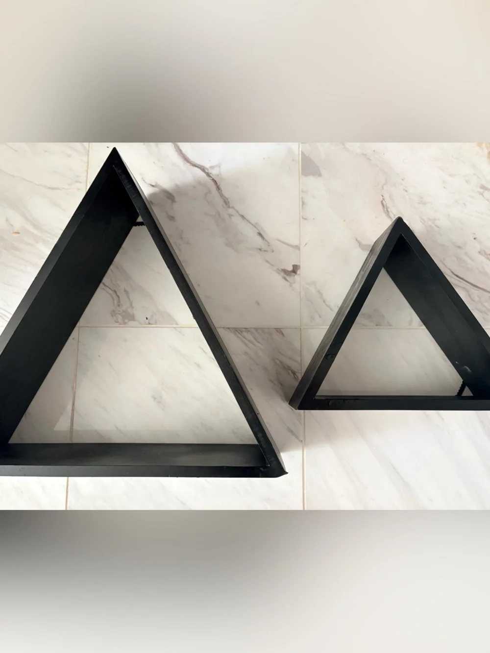 Black Triangular Wall Shelves - Home Wall Decor 14x14 9x9